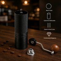 Moulin à café manuel à réglage interne, double roulement, portable, à meules coniques pour expresso et cafetière Moka, vente en gros directe usine