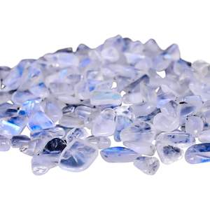GEMKORA - Virutas de piedra lunar natural con destellos azules, 50 quilates, pulidas, irregulares, para la elaboración de joyas - Product Image 1