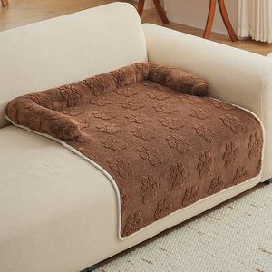 Coussin de protection pour canapé-lit pour animaux de compagnie en peluche avec rebord, tapis doux pour chien et chat, résistant aux morsures, rampe pour animaux de compagnie - Product Image 5