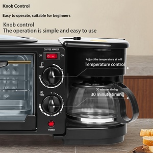 Multifunctional Electric Household <strong>Breakfast</strong> Machine <strong>3</strong>-<strong>in</strong>-<strong>1</strong> Toaster Sandwich <strong>Maker</strong> Bread Oven &amp; Coffee <strong>Maker</strong> with Metal Housing - Product Image 3