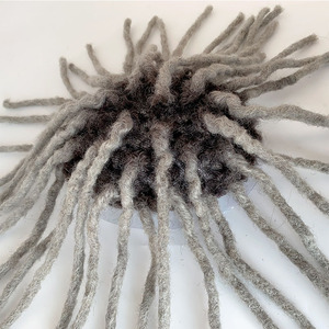 En Stock 8x10 pulgadas <span class=keywords><strong>pelo</strong></span> humano indio 1B <span class=keywords><strong>Color</strong></span> <span class=keywords><strong>gris</strong></span> encaje Base tupé prótesis Afro trenzado pelucas con rastas de 6 pulgadas para <span class=keywords><strong>hombre</strong></span> - Product Image 3