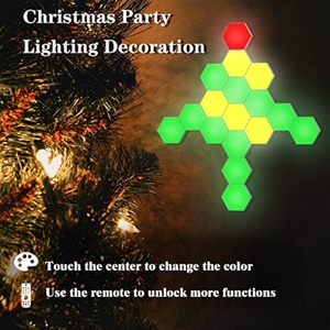 Hình lục giác <span class=keywords><strong>LED</strong></span> Đèn tường thông minh Modular <span class=keywords><strong>RGB</strong></span> Panels với 13 màu sắc DIY cảm ứng nhạy cảm USB powered Hex ánh sáng cho phòng trò chơi trang trí nội thất - Product Image 3