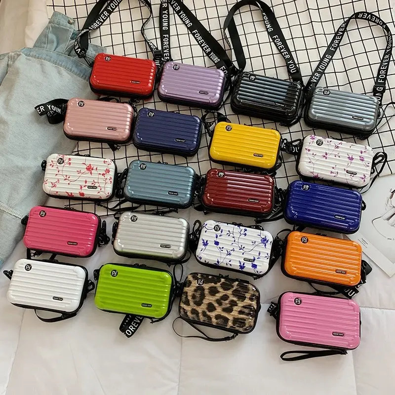 Moda Mini Bagagem Mala Do Telefone Móvel Bolsa de Ombro Larga Pequeno Quadrado Crossbody Bag Designer Box Handbag