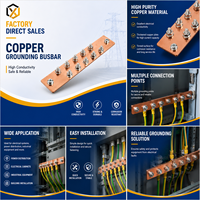 Barre de terre pour équipement électrique, câble de mise à la terre, protection contre la foudre, barre de nul, barre omnibus de mise à la terre, 1-5 AWG, en laiton