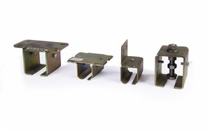 WEKIS Single Sliding Barn Door <b>Bracket</b> Steel Brass Box Rail Splice Hanger for Shed Door Celling Mount Union <b>Brackets</b> Screw - Product Image 4