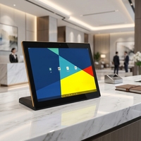 Tablette tactile en forme de L de 14 pouces, écran publicitaire LED portable, système de commande POS, signalisation numérique pour restaurant, restauration
