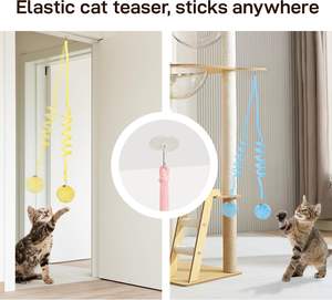 Giocattoli per Gatti in Cotone all'Ingrosso, Bastoncini con Palline di Menta Soffici e Campanelli, Interattivi e Retrattili per Gioco e Esercizio Indoor - Product Image 3