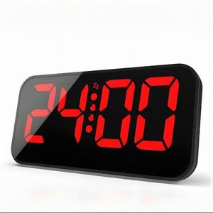 Nouvelle conception, miroir réglable, <span class=keywords><strong>horloge</strong></span> numérique de maquillage, affichage LED, fonction snooze, rétroéclairage, matériau ABS, <span class=keywords><strong>horloge</strong></span> de bureau, noir, <span class=keywords><strong>rouge</strong></span> - Product Image 1