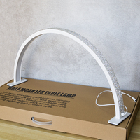 Lampe de bureau professionnelle demi-lune pour ongles, modèle diamant, anneau lumineux LED, contrôle tactile, intensité réglable pour salons de beauté, logo gratuit