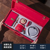 Juego de Tazas de Té de Acero Inoxidable con Logotipo Personalizado de Lujo, con Caja de Regalo con Paraguas y Cuaderno, Regalo para el Día del Padre, Acción de Gracias, Año Nuevo