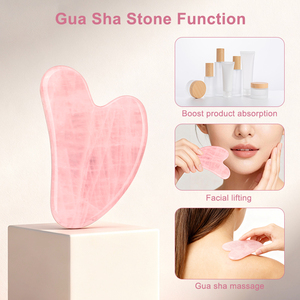 Set de 3 en 1 de Máscara de Ojos de Cuarzo Rosa al por Mayor, Masajeador de Ojos de Piedra Natural de Jade, Rodillo de Jade y Gua Sha para Masaje Facial - Product Image 4