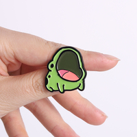 Épinglette amusante grenouille verte à grande bouche, badge animal mignon, épinglette grenouillère Kawaii pour sacs à dos et vestes