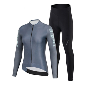 Conjunto de Ciclismo Unisex de Manga Larga al por Mayor, de Secado Rápido y Transpirable, con Jersey de Cremallera Completa + Pantalones Acolchados 3D para Ciclismo de Montaña y Carretera - Product Image 3