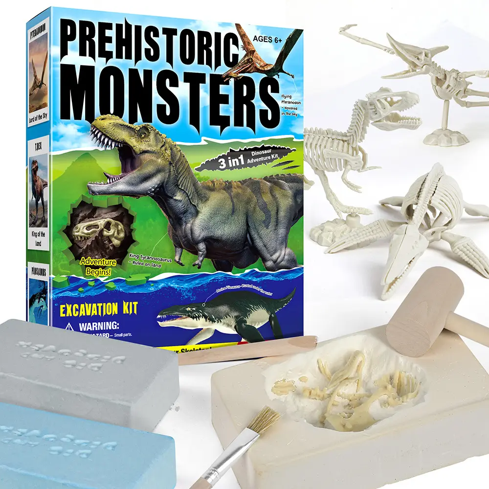 Tyrannosaurus rex penggalian set mainan anak, mainan edukasi kotak buta mainan telur dinosaurus grosir