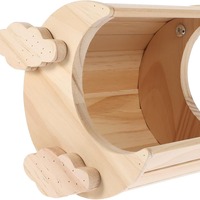 Hamster bois maison lune nuage en forme de gerbille cachette oiseau Cage perchoir pour cochon d'inde Chinchilla Rat perroquet Cage accessoires