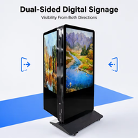 Layar Ganda 4K OS Opsional Totem Floor Stand Kios Layar Sentuh Pemutar Iklan Digital Signage dan Display Digital