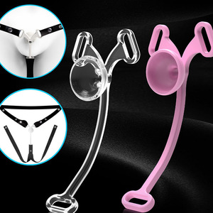 Mannelijke <span class=keywords><strong>Bondage</strong></span> Gear Drieweg Vaste Lange Korte Plastic Urineschaal Seksspeeltjes Met Negatieve Kuisheidsslokken Voor Mannen - Product Image 1