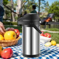 Ollas de aire de acero inoxidable de gran capacidad, 102 Oz/3L, dispensador de bebidas calientes para fiestas de 12 horas para tazas de café y agua caliente, duradero y elegante