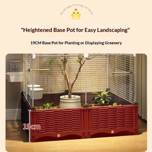 Grande <span class=keywords><strong>cage</strong></span> à oiseaux en plastique solide et écologique, durable, pour perroquets, utilisation intérieure et extérieure, design luxueux - Product Image 2