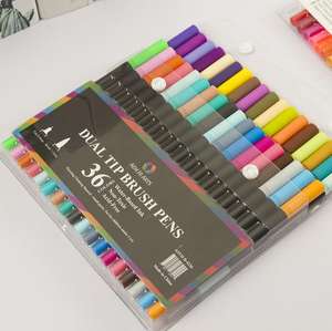 100 stylos pinceaux double embout avec pointe fine pour le dessin artistique, ventes chaudes - Product Image 2