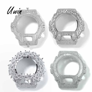 Lunette de montre de luxe en moissanite pour DW6900, boîtier de montre serti de pierres, design croix épines baguette, pièce de rechange pour collection G-Shock DW-6900 - Product Image 1