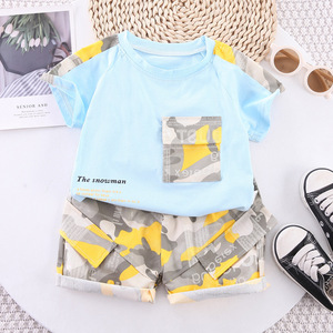 2025 garçons série 2 pièces ensemble coton T-Shirt et couleur Shorts vêtements décontractés pour enfants <span class=keywords><strong>saison</strong></span> automne commande minimum 2 pièces - Product Image 5