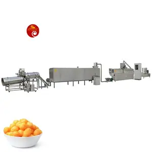 Extrusora de grão de alimento automático, extrusora dupla de parafuso, máquina de processamento, lanches inchados, linha de produção de pellet de fritura