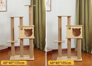 Wholesale Wooden Pet Scratcher House Tower Condo <strong>Cat</strong> <strong>Tree</strong> House <strong>Wood</strong> <strong>Cat</strong> <strong>Trees</strong> and Scratching Post - Product Image 2