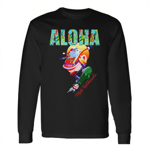 Camiseta de Manga Larga con Diseño Navideño Tropical Hawaiano Aloha Mele Kalikimaka Santa - Product Image 2