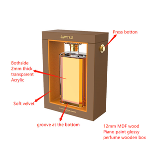 Scatola Regalo in Legno di Lusso per Profumi con Coperchio Trasparente per Uso in Profumeria e Cosmetica con Certificato SABER - Product Image 4