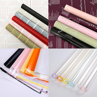 Papier d'emballage pour fleurs en gros, bouquet de fleurs cadeau, matériaux de bricolage, nouveau style coréen, papier uni et papier à bord magique