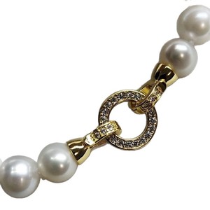 9-10mm Near Pearl Bracelet Glossy <b>Leather</b> Basic Cleanliness Fashionable Beautiful Gold Zircon Inlaid Button Chic Stylish Product - Product Image 5