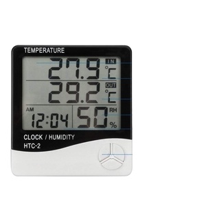เครื่องวัดอุณหภูมิและความชื้นแบบดิจิตอล พร้อมฟังก์ชันนาฬิกา จอ LCD รับผลิตแบบ OEM รับประกัน 1 ปี ราคาถูก รุ่น HTC2 พร้อมสายเซ็นเซอร์ - Product Image 4