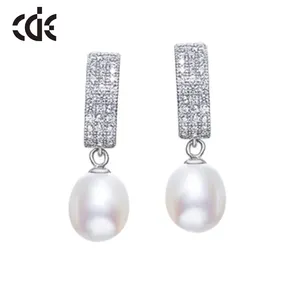 CDE YE1151 Trendy Silver Jewelry 925 Sterling Silver Freshwater Pearl Earrings New Arrival Fresh Water Pearl Earring For Women