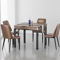 Table de Mahjong de Luxe en Plastique d'Indonésie avec Étui, Vitesse de Jeu Rapide, Pieds en Acier Inoxydable Écologiques, 4 Joueurs