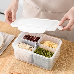 BPA Free Keep <b>Food</b> Fresh Meal Prep Lunch Box <b>Plastic</b> <b>Food</b> Storage <b>Container</b> Set With Airtight Lid 4 Compartment - Product Image 1