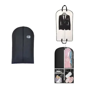 custom logo Softside Expandable Luggage Black Garment Bags Dress Suit, Bag with Spinner Wheels for Men and Women/