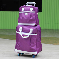 Ensemble de 2 Pièces : Bagage de Voyage à Roulettes Pliable et Étanche avec Sac Fourre-Tout Élégant pour Femme