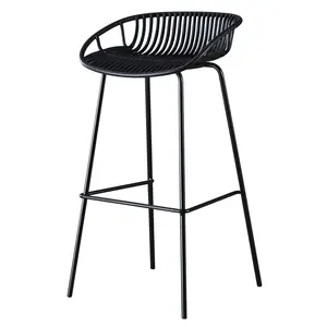 Modern Simple Design Metal Stool Industrial Antique Chairs Industrial Indoor Outdoor High Legs Frame Dining Bar Metal Chairs