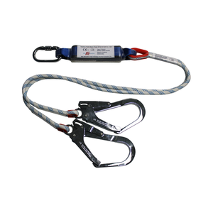 Trabalho Posicionamento Corpo Segurança Arnês Duplo Lanyard Energy Absorber Poliéster 500kg Quebrando a Força para Uso Construção - Product Image 2