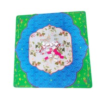Alas Mahjong Amerika 31.5"x31.5", Motif Taman Pagoda Chinoiserie, Anti-Selip Peredam Kebisingan, Kemasan Gulung Tanpa Lipatan, Pengiriman Cepat