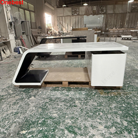 10 ans de garantie de haute qualité bureau bureau en L forme Corian surface solide Table de bureau de direction meubles de maison