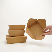 Boîte alimentaire personnalisée en papier kraft avec intérieur résistant à la graisse pour la vente à emporter des restaurants et l'emballage alimentaire commercial