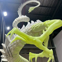 Statue de dragon oriental géante en fibre de verre, grande sculpture FRP sur mesure pour hall d'hôtel, décoration artistique moderne
