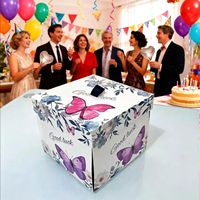 Nouvelles boîtes en carton personnalisées pour emballages surprise, boîtes à cadeaux DIY avec papillon, boîte à explosion avec papillon