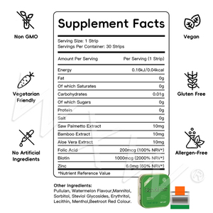 Suplemento de biotina vegana sin azúcar personalizable al por mayor para adultos tiras orales de belleza natural no para mujeres embarazadas - Product Image 6