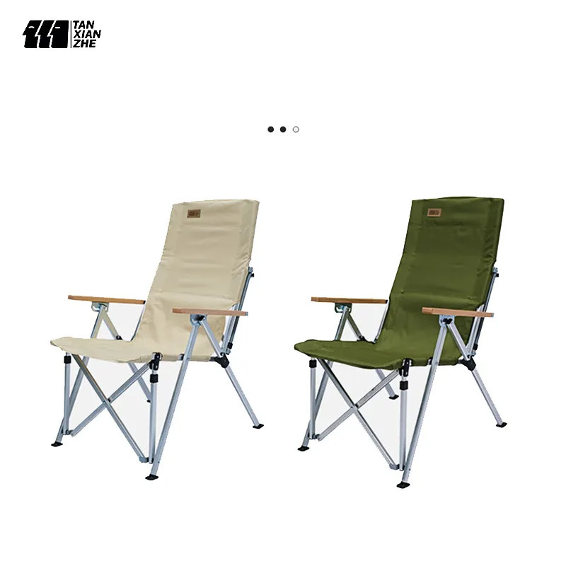 Alüminyum alaşım katlanır sandalye üç katlı ayarlanabilir arkalığı Recliner kamp plaj kayın koltuk