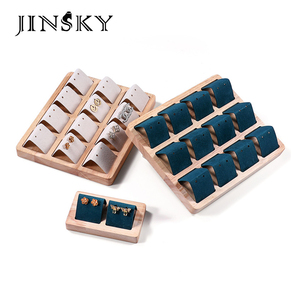 Solid Wood Jewelry Display Counter Earring Display Stand Jewelry <b>Rack</b> Ear Stud Display Panel Ornament Showcase - Product Image 1
