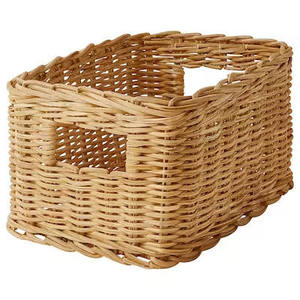 Cestas Retangulares de Rattan Natural HF, Impermeáveis, Ecológicas e Duráveis, Artesanais, Atacado, Cesto para Roupas, Decoração para Casa - Product Image 1