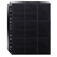 Pages de protection pour cartes Junmei, 9 poches, 11 trous, compatibles avec classeur à 3 anneaux, transparentes, noires, en PP, 4x3 pouces, modèle 01, pour cartes de visite